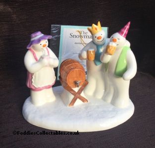 Coalport Snowman Having A Party 2023 quality figurine