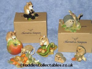 A selection of mice and hedgehog figurines from Sherratt and Simpson