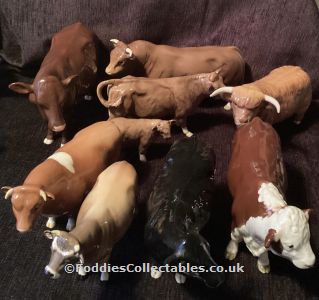 Beswick Bull cow and calf figures