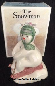 Royal Doulton Snowman Snowman Toboganing quality figurine